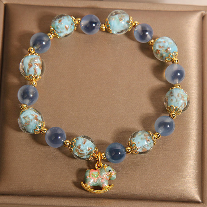 Buddha Stones Armband mit natürlichem Candy-Achat und weißem Kristall, Jahr des Pferdes - image 3