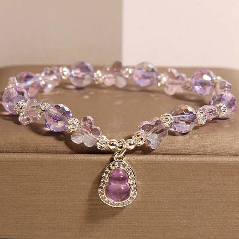 Buddha Stones Schmetterlings-Kürbis-Amethyst-Citrin-Labradorit-Balance-Armband - Amethyst (Handgelenkumfang: 18 cm) - image 1