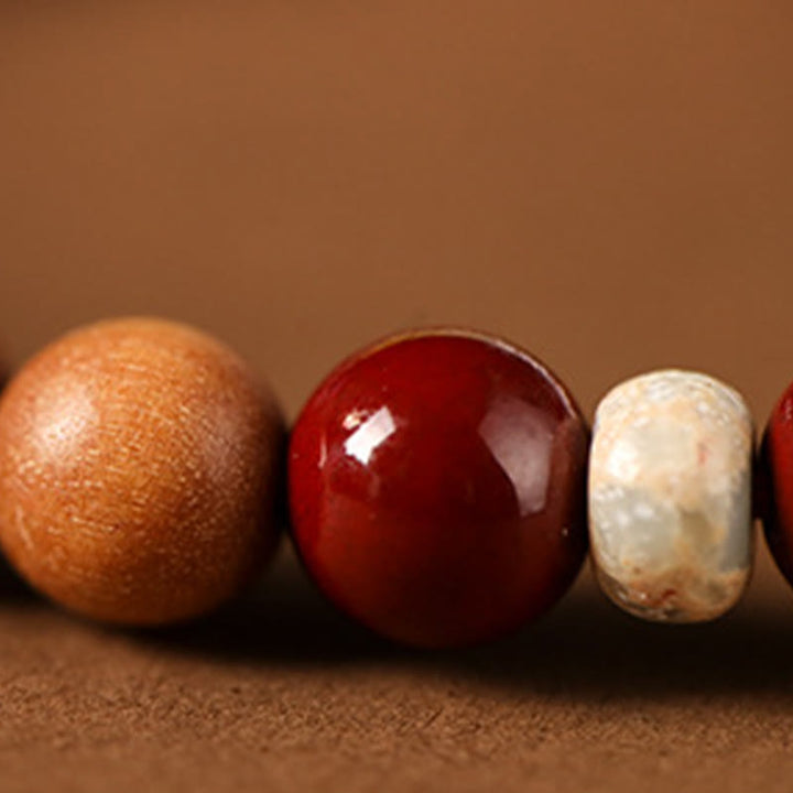 Buddha Stones Zinnober Holzperlen Lotus Fu Charakter Segen Armband - image 17