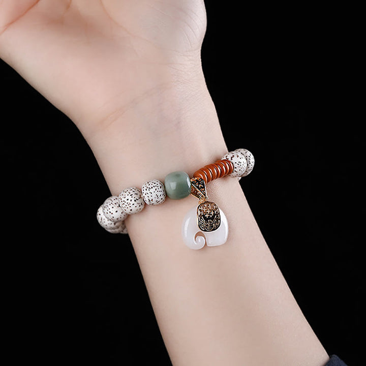 Buddha Stones, handpoliert, Stern, Mond, Bodhi-Samen, Elefantenmuster, innerer Frieden, Armband - image 5