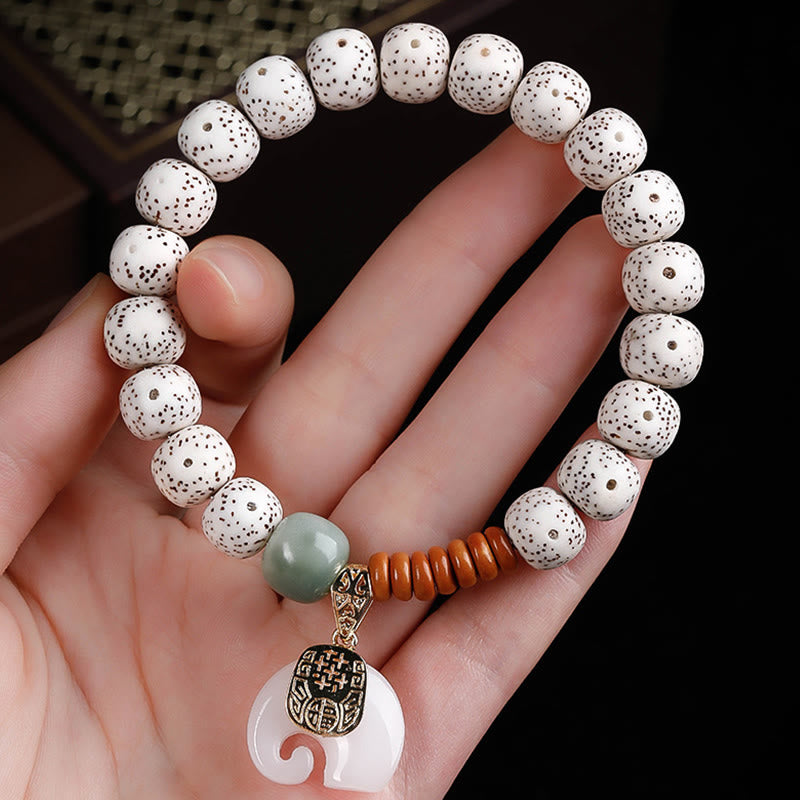 Buddha Stones, handpoliert, Stern, Mond, Bodhi-Samen, Elefantenmuster, innerer Frieden, Armband - image 4