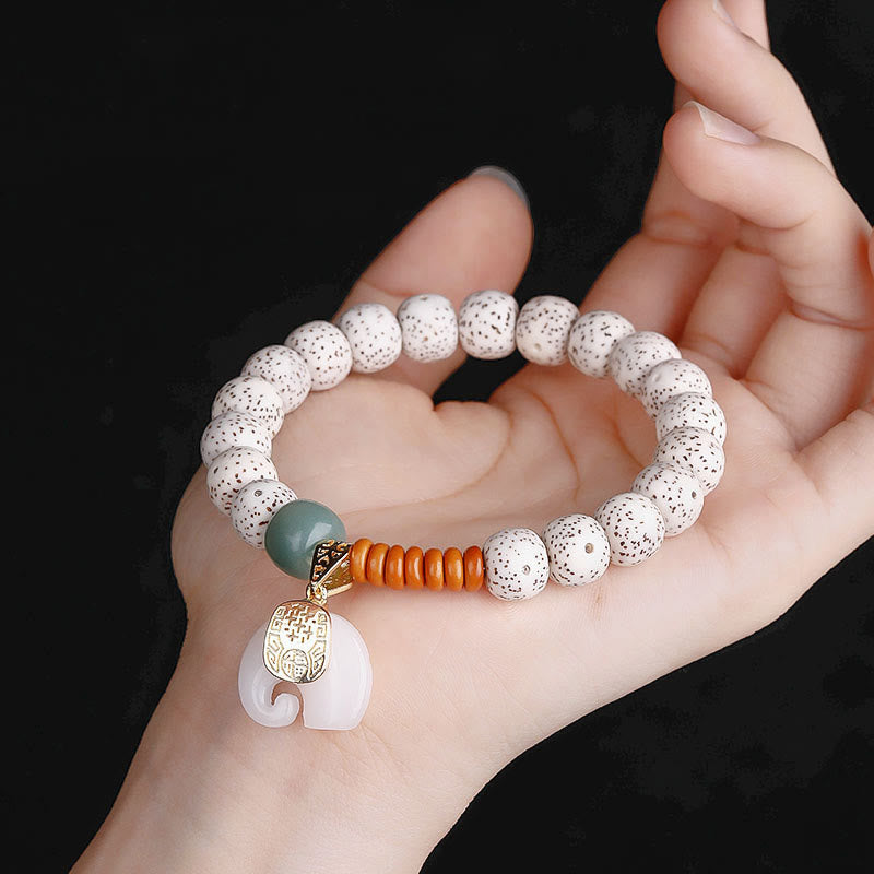 Buddha Stones, handpoliert, Stern, Mond, Bodhi-Samen, Elefantenmuster, innerer Frieden, Armband - image 8