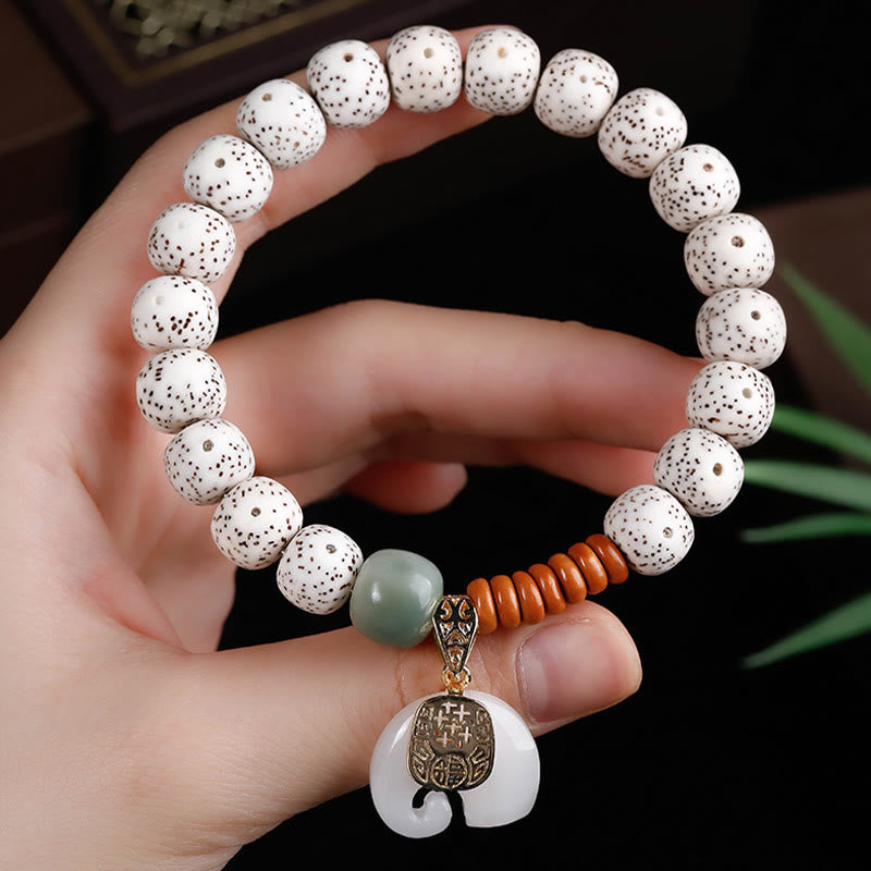 Buddha Stones, handpoliert, Stern, Mond, Bodhi-Samen, Elefantenmuster, innerer Frieden, Armband - image 12