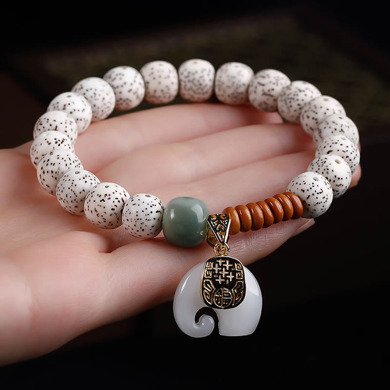 Buddha Stones, handpoliert, Stern, Mond, Bodhi-Samen, Elefantenmuster, innerer Frieden, Armband - image 2
