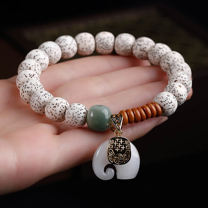 Buddha Stones, handpoliert, Stern, Mond, Bodhi-Samen, Elefantenmuster, innerer Frieden, Armband - image 2