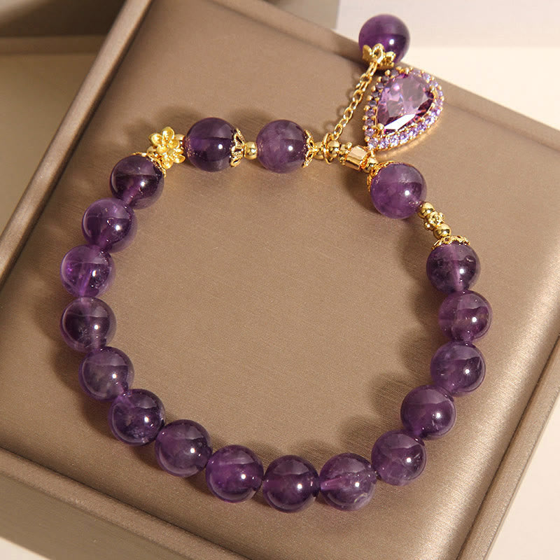 Buddha Stones Natürliches Amethyst-Wassertropfen-Balance-Armband - image 8