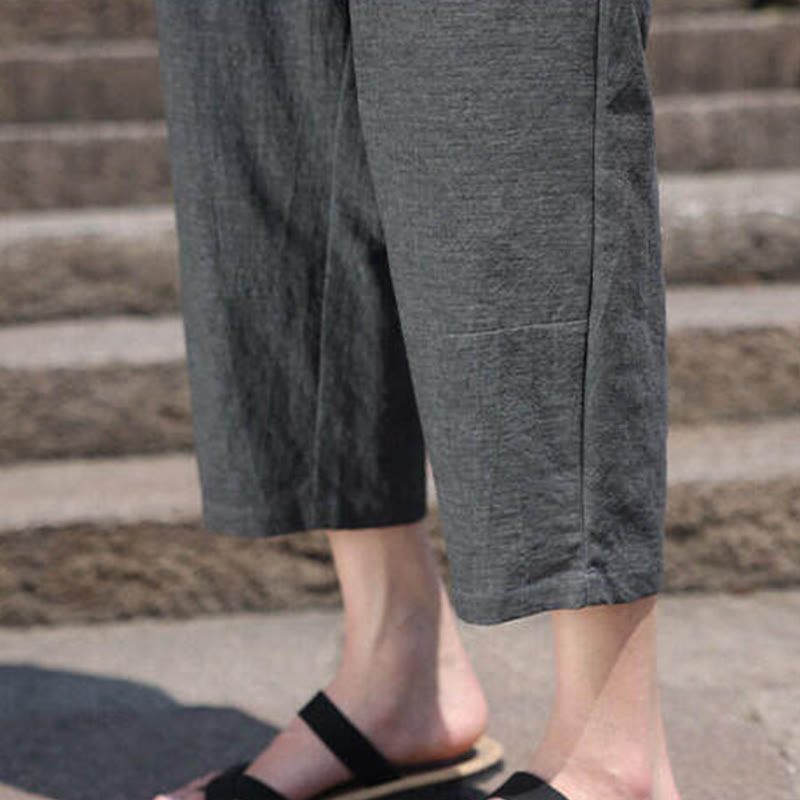 Buddha Stones Lässige Spandexhose mit gewebten Perlen und Seilen in der Taille, Länge 7–8, mit Taschen - image 11