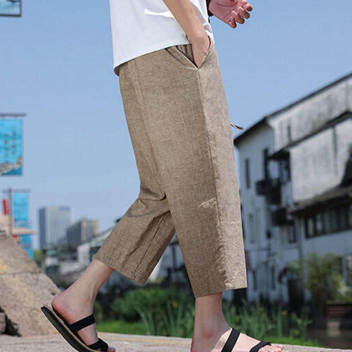 Buddha Stones Lässige Spandexhose mit gewebten Perlen und Seilen in der Taille, Länge 7–8, mit Taschen - image 18