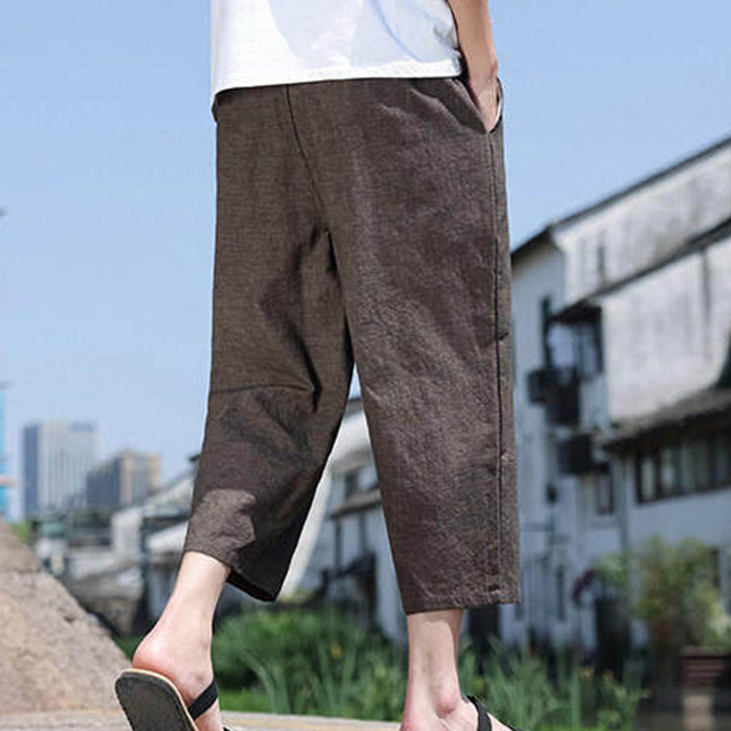 Buddha Stones Lässige Spandexhose mit gewebten Perlen und Seilen in der Taille, Länge 7–8, mit Taschen - image 21