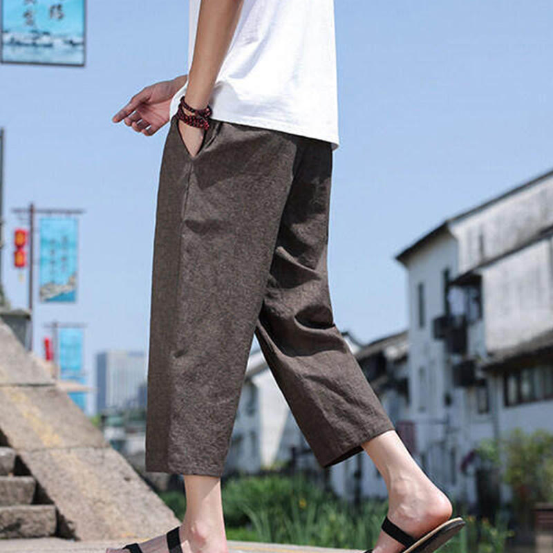 Buddha Stones Lässige Spandexhose mit gewebten Perlen und Seilen in der Taille, Länge 7–8, mit Taschen - image 24