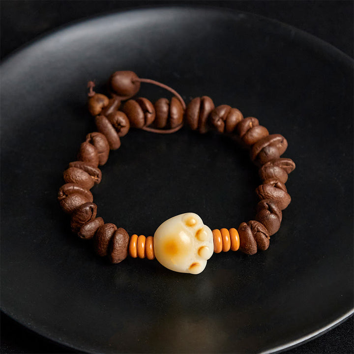 Buddha Stones Natürliches Katzenpfoten-Kaffeebohnen-Bodhi-Rocailles-Armband - image 4