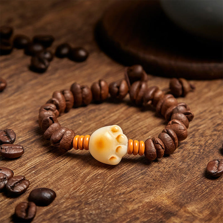 Buddha Stones Natürliches Katzenpfoten-Kaffeebohnen-Bodhi-Rocailles-Armband - image 3