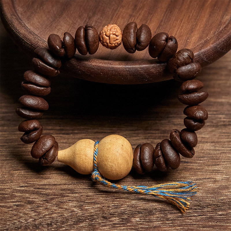 Buddha Stones Armband aus natürlichem Kürbis und Kaffeebohnen - image 2