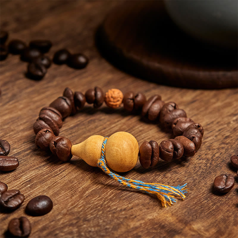 Buddha Stones Armband aus natürlichem Kürbis und Kaffeebohnen - image 3