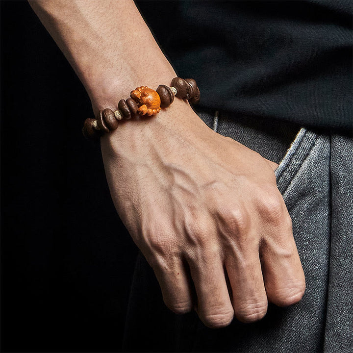Buddha Stones, handgefertigt, Krabben, Kupfermünzen, Kaffeebohnen, Wenge-Holz-Armband - image 5