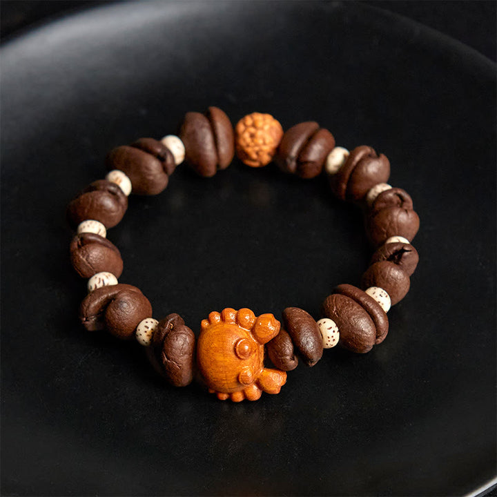 Buddha Stones, handgefertigt, Krabben, Kupfermünzen, Kaffeebohnen, Wenge-Holz-Armband - image 4