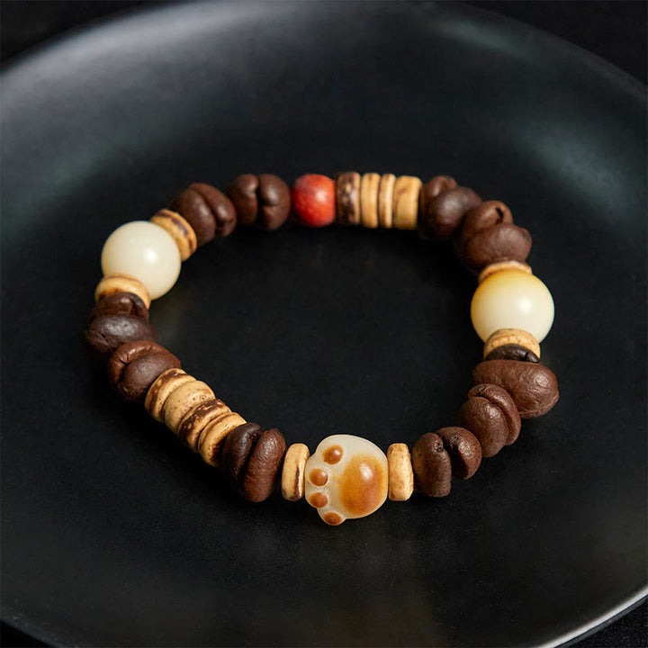 Buddha Stones Handgemachtes Katzenpfoten-Kaffeebohnen-Bodhi-Samen-Armband - image 4