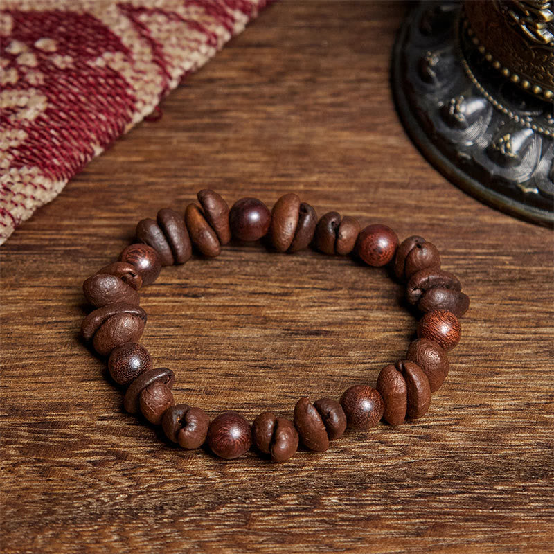 Buddha Stones Schutzarmband aus natürlichen Kaffeebohnen und Sandelholz - Kaffeebohne und Sandelholz (Handgelenkumfang: 16 cm) - image 1
