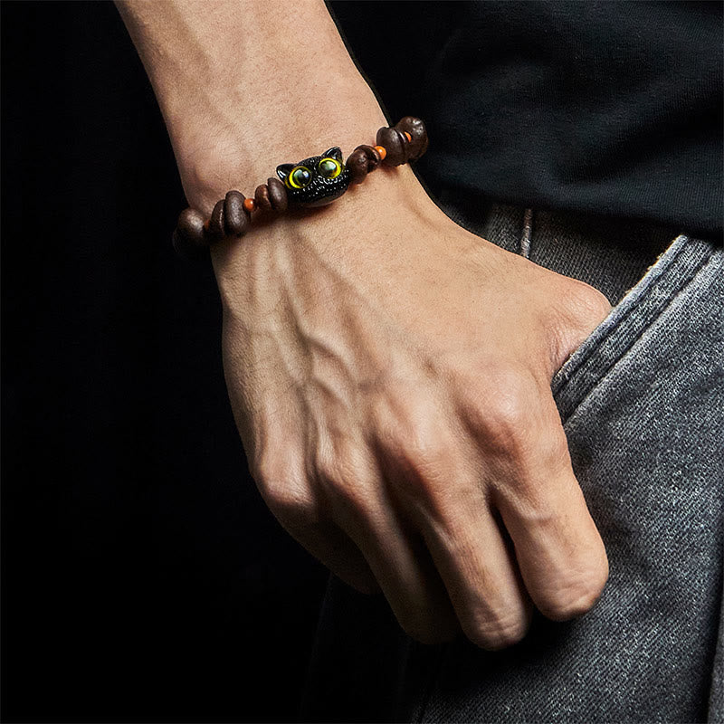 Buddha Stones Natürliches süßes Katzen-Kaffeebohnen-Armband - image 10