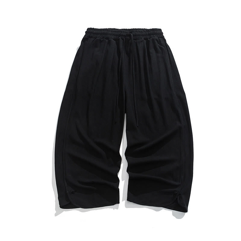 Buddha Stones Lässige, lockere Hose mit Froschknopf, schlichte Herrenhose aus Baumwolle und Leinen in den Längen 7–8 mit Taschen - image 16