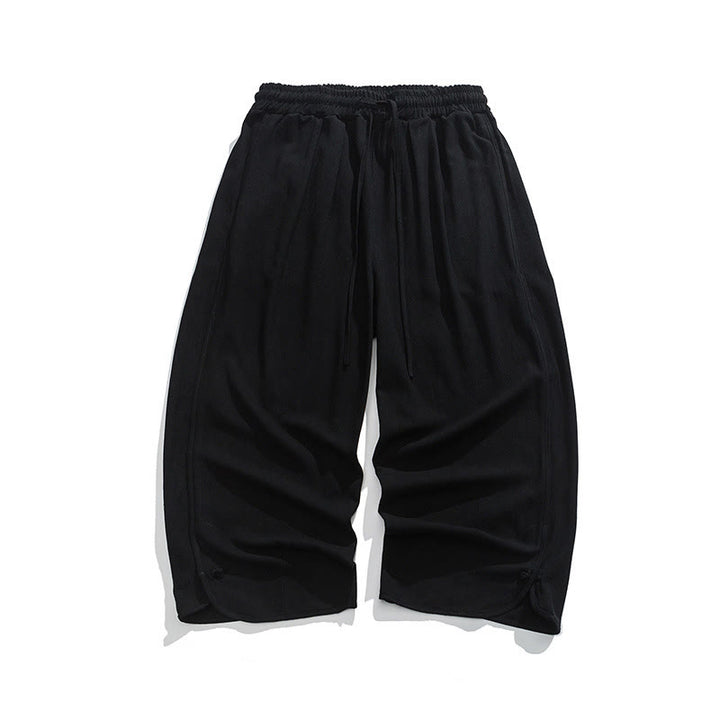 Buddha Stones Lässige, lockere Hose mit Froschknopf, schlichte Herrenhose aus Baumwolle und Leinen in den Längen 7–8 mit Taschen - image 16