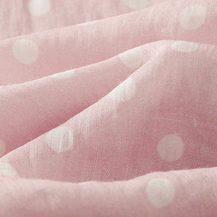 Buddha Stones Spring – Gepunktetes Midikleid aus Polyester mit Stehkragen und Knöpfen und Taschen - image 12