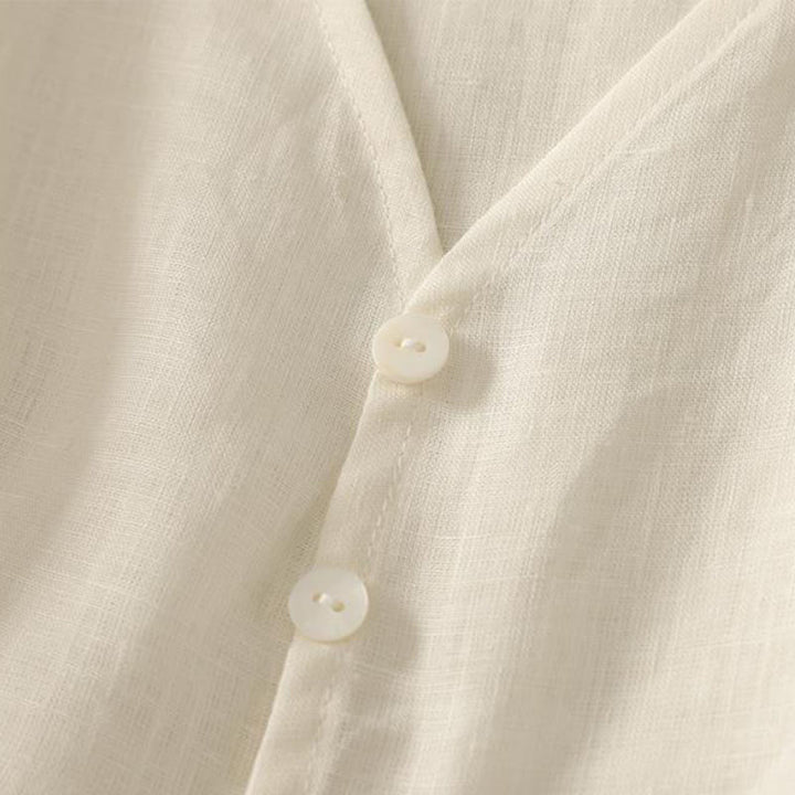 Buddha Stones Retro V-Ausschnitt Knopf Design Damen Baumwolle Ärmellose Weste - image 11