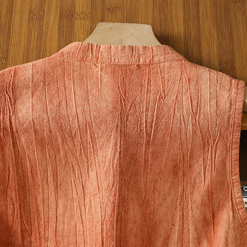 Buddha Stones Damen-Weste mit Retro-Froschknopf-Design, ärmellos, Baumwolle - image 4