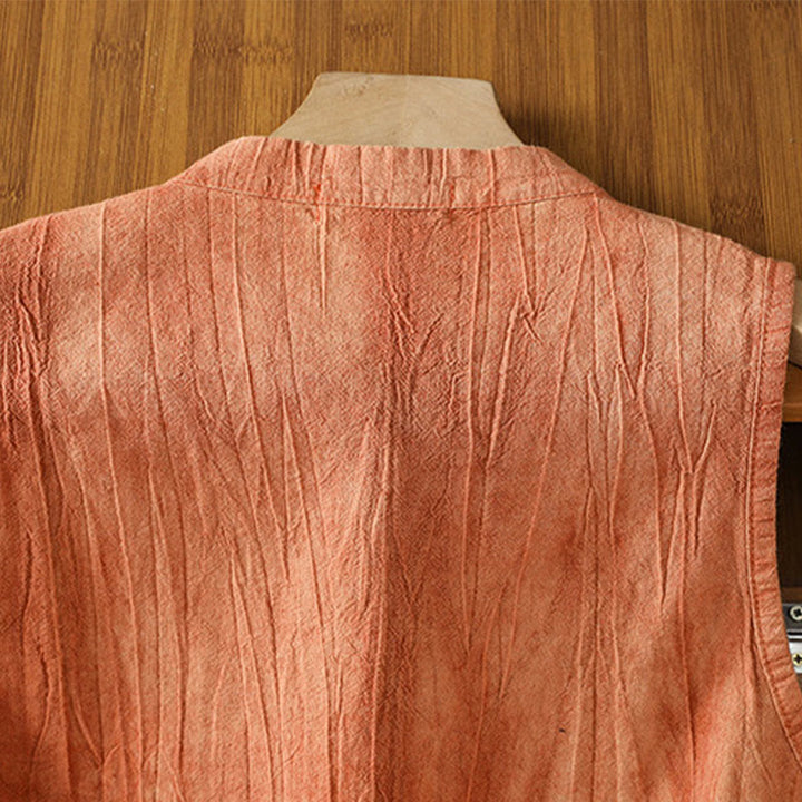 Buddha Stones Damen-Weste mit Retro-Froschknopf-Design, ärmellos, Baumwolle - image 4