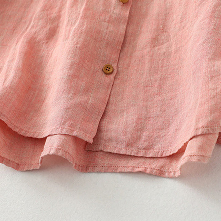 Buddha Stones Casual Plain Buttons Damen Kurzarmhemd - image 15