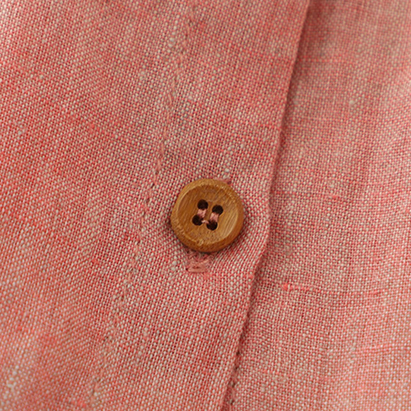 Buddha Stones Casual Plain Buttons Damen Kurzarmhemd - image 13