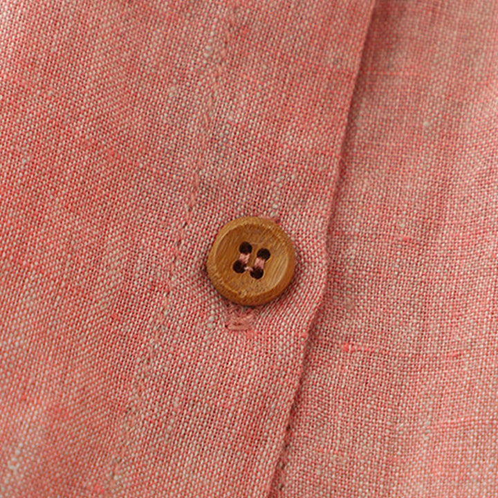Buddha Stones Casual Plain Buttons Damen Kurzarmhemd - image 13