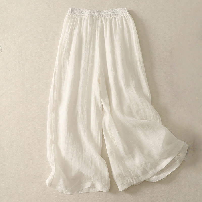 Buddha Stones Damenhose aus Baumwollleinen mit weitem Bein und Taschen, Länge 7–8, elastischer Bund - image 11