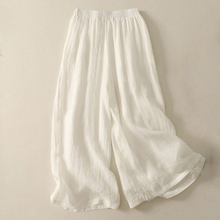 Buddha Stones Damenhose aus Baumwollleinen mit weitem Bein und Taschen, Länge 7–8, elastischer Bund - image 11