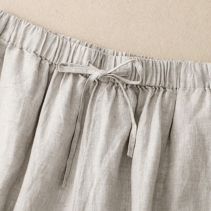 Buddha Stones Sommer-Caprihose mit elastischer Taille und weitem Bein für Damen mit Taschen - image 18
