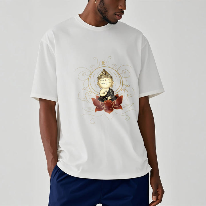 Buddha Stones Ruhigen Sitzenden Buddha Lotus Muster T T-shirt - image 9