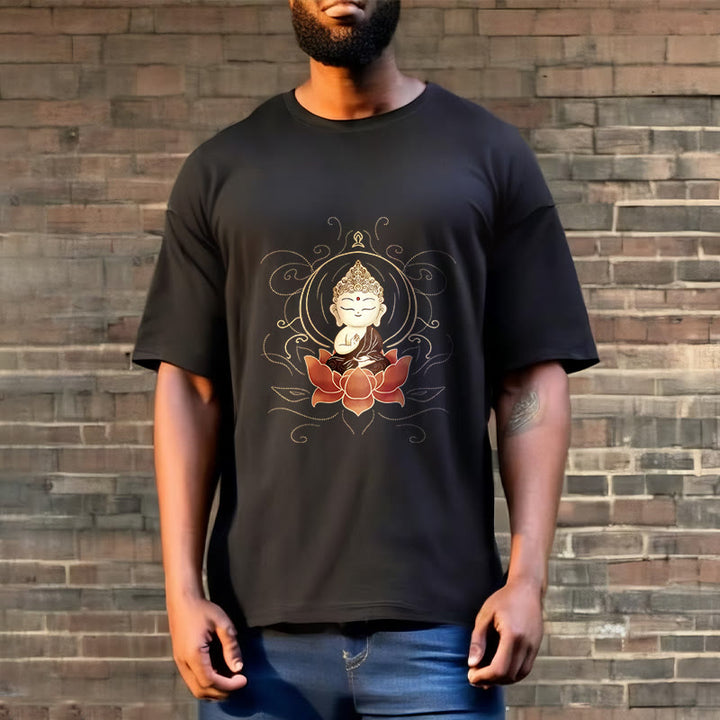 Buddha Stones Ruhigen Sitzenden Buddha Lotus Muster T T-shirt - image 6