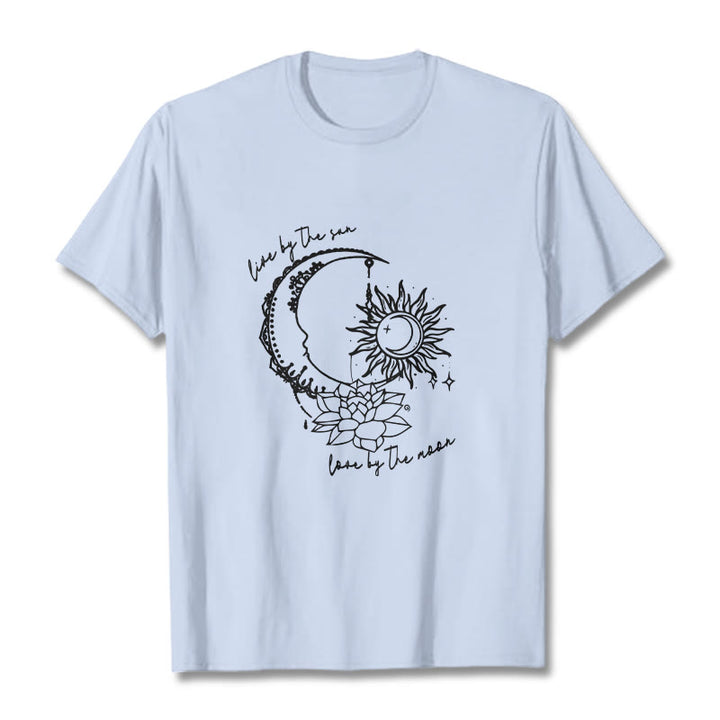 Buddha Stones Sonne Mond Lotus Blume Muster T T-shirt - HellCyan - 2XL - image 19