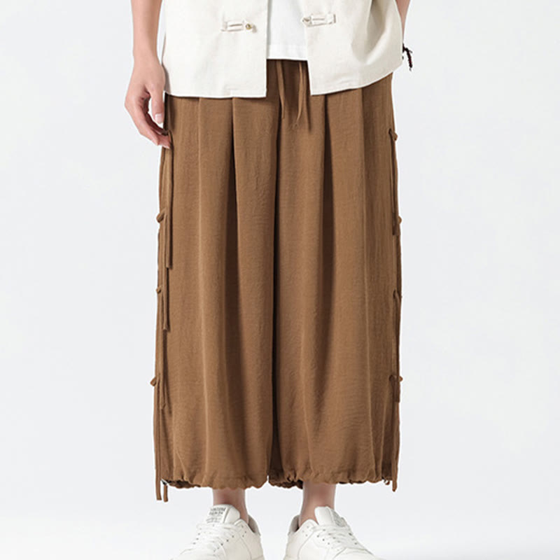 Buddha Stones Lässige, lockere Spandex-Hose mit Lanyard-Design und Taillenseil für Herren in der Länge 7–8 mit Taschen - Peru - US/ UK/AU46,EU56 (5XL) - image 33