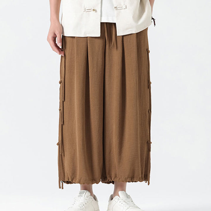 Buddha Stones Lässige, lockere Spandex-Hose mit Lanyard-Design und Taillenseil für Herren in der Länge 7–8 mit Taschen - Peru - US/ UK/AU46,EU56 (5XL) - image 33