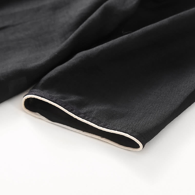 Buddha Stones – Lässiges Midikleid aus Baumwolle und Leinen mit Stickerei, geteilten Dreiviertelärmeln - image 6