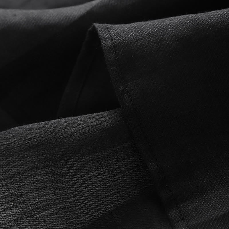 Buddha Stones – Lässiges Midikleid aus Baumwolle und Leinen mit Stickerei, geteilten Dreiviertelärmeln - image 6