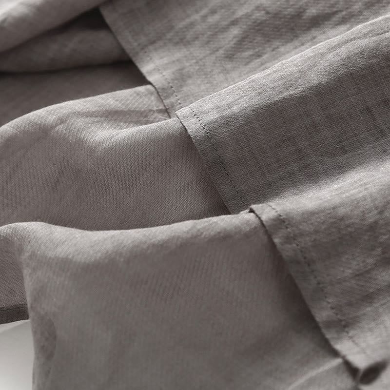 Buddha Stones – Lässiges Midikleid aus Baumwolle und Leinen mit Stickerei, geteilten Dreiviertelärmeln - image 15