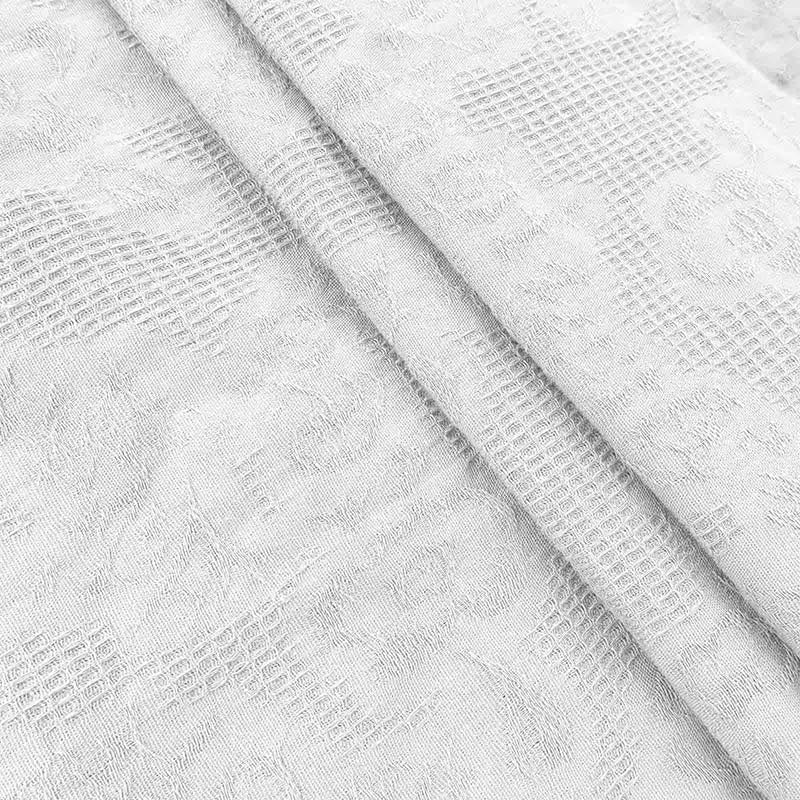 Buddha Stones Sommer-Jacquard-Midikleid aus Baumwolle und Leinen mit Kordelzug und Faltendesign und Taschen - image 8