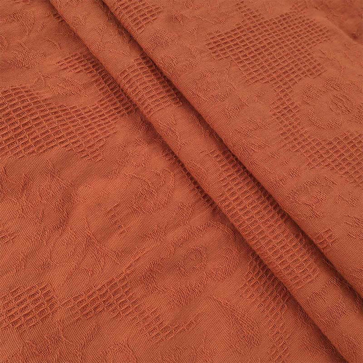 Buddha Stones Sommer-Jacquard-Midikleid aus Baumwolle und Leinen mit Kordelzug und Faltendesign und Taschen - image 2