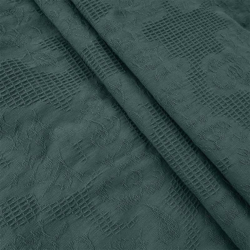 Buddha Stones Sommer-Jacquard-Midikleid aus Baumwolle und Leinen mit Kordelzug und Faltendesign und Taschen - image 5