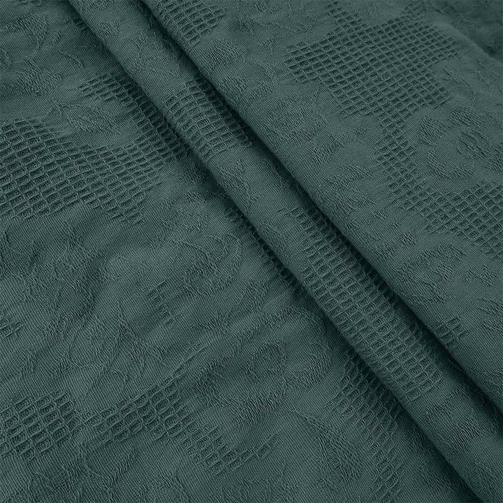 Buddha Stones Sommer-Jacquard-Midikleid aus Baumwolle und Leinen mit Kordelzug und Faltendesign und Taschen - image 5
