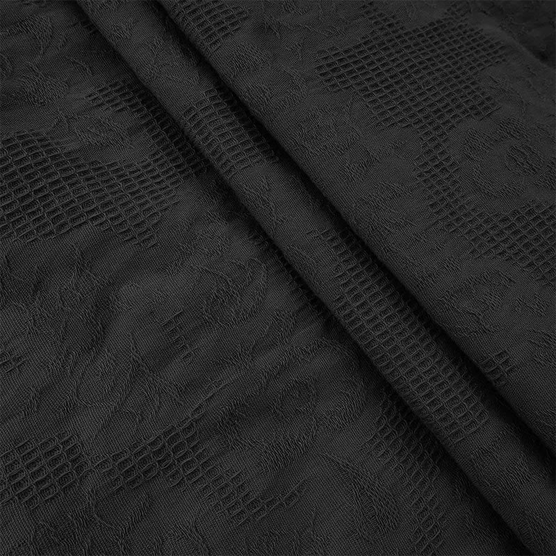 Buddha Stones Sommer-Jacquard-Midikleid aus Baumwolle und Leinen mit Kordelzug und Faltendesign und Taschen - image 17