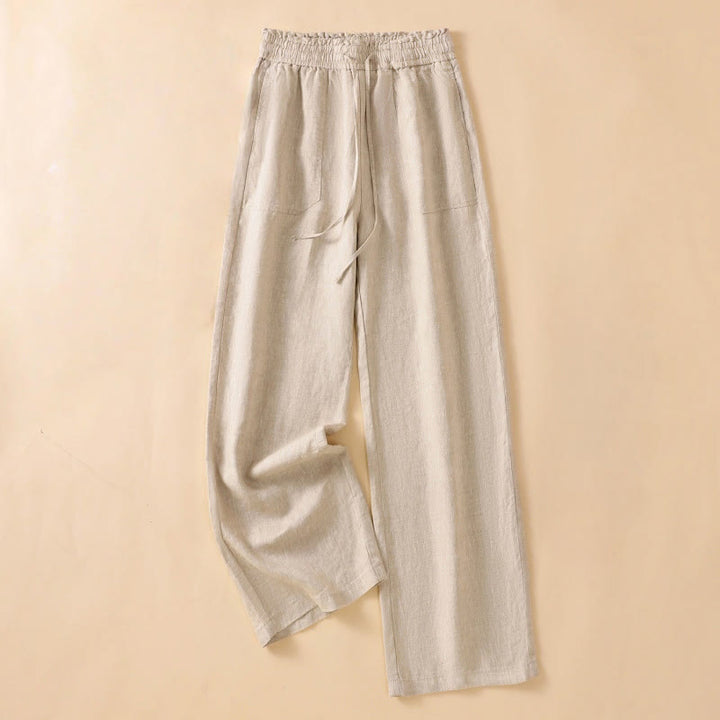 Buddha Stones Lässige Hose mit geradem Bein, Baumwolle, Damen, Länge 7–8, weites Bein, mit Taschen - Bräunen - US12， UK/AU16，EU44 (2XL) - image 0