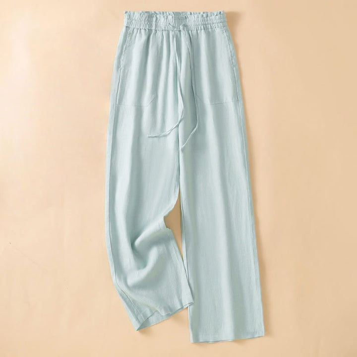Buddha Stones Lässige Hose mit geradem Bein, Baumwolle, Damen, Länge 7–8, weites Bein, mit Taschen - Blasstürkis - US12, UK/AU16,EU44 (2XL) - image 8